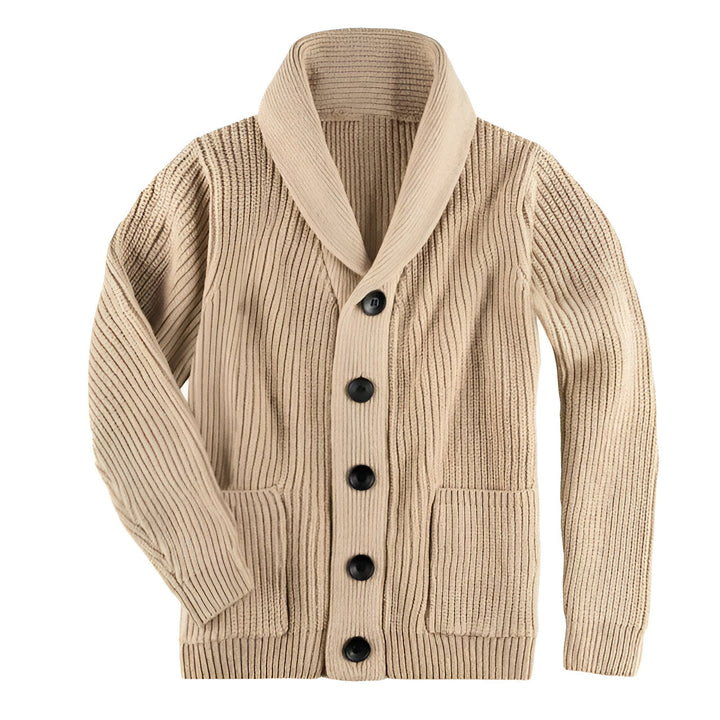 RIDGE | MEN'S SHAWL COLLAR CARDIGAN WITH POCKETS CABLE KNIT 3