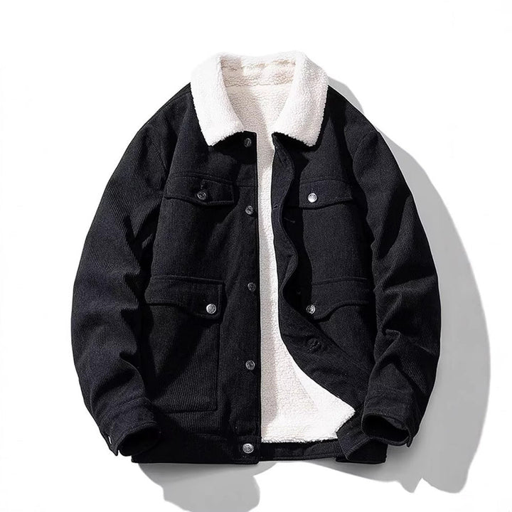 Men's Corduroy Sherpa Trucker Jacket – Detail View