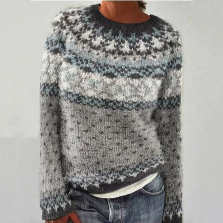 RONJA - FAIR ISLE YOKE KNIT SWEATER 1