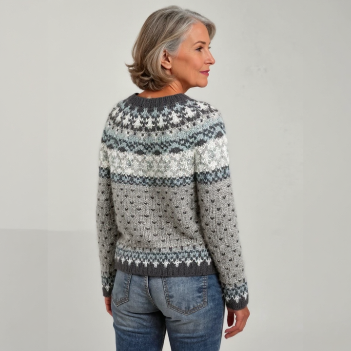 RONJA - FAIR ISLE YOKE KNIT SWEATER 3