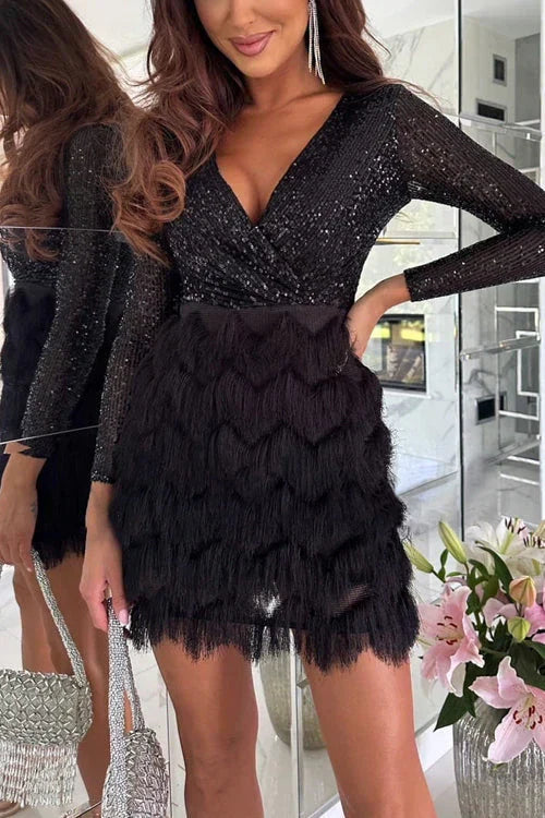 ROSALIE - SEQUIN LONG SLEEVE MINI DRESS 4