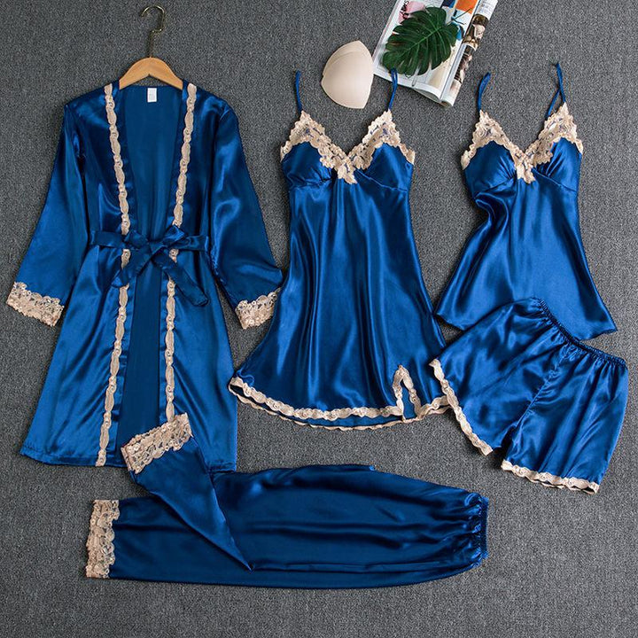 ROSALIND | WOMEN'S SATIN PAJAMA SET LACE TRIM 12