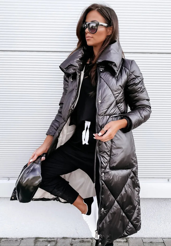 ROSALINE | WOMEN'S LONG PUFFER COAT QUILTED BELTED WINTER 2