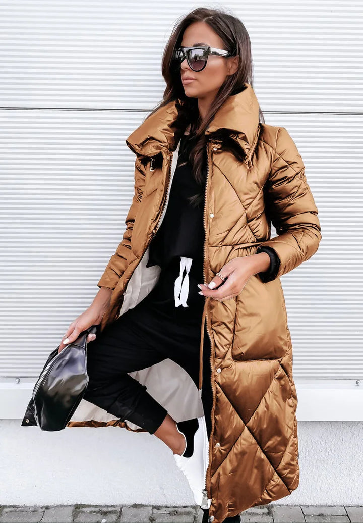 ROSALINE | WOMEN'S LONG PUFFER COAT QUILTED BELTED WINTER 3