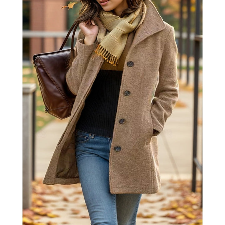 Women's Wool-Blend Car Coat – Khaki