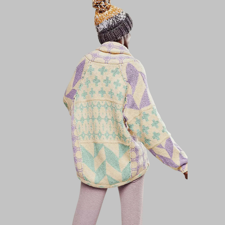 Women's Boho Shawl Collar Cardigan – Lavender