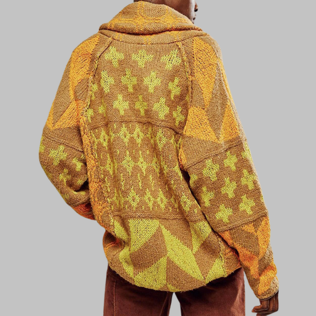 Women's Boho Shawl Collar Cardigan – Yellow