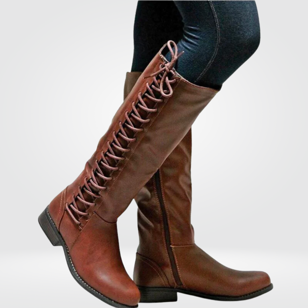 ROSINE | WOMEN'S KNEE HIGH BOOTS LACE UP WINTER RIDING 3