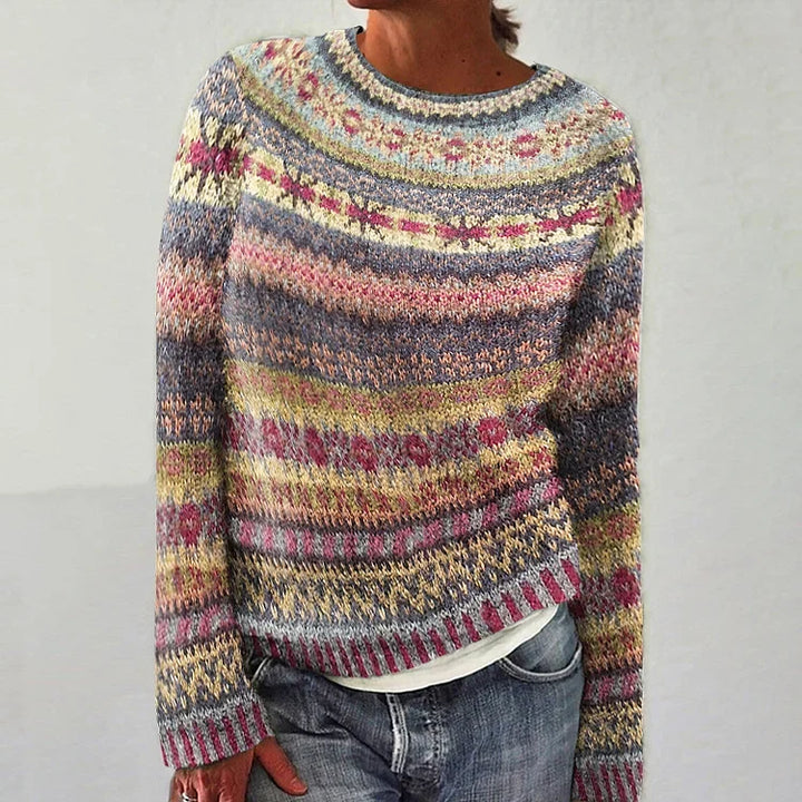 ROWAN - STRIPED FAIR ISLE KNIT SWEATER 1