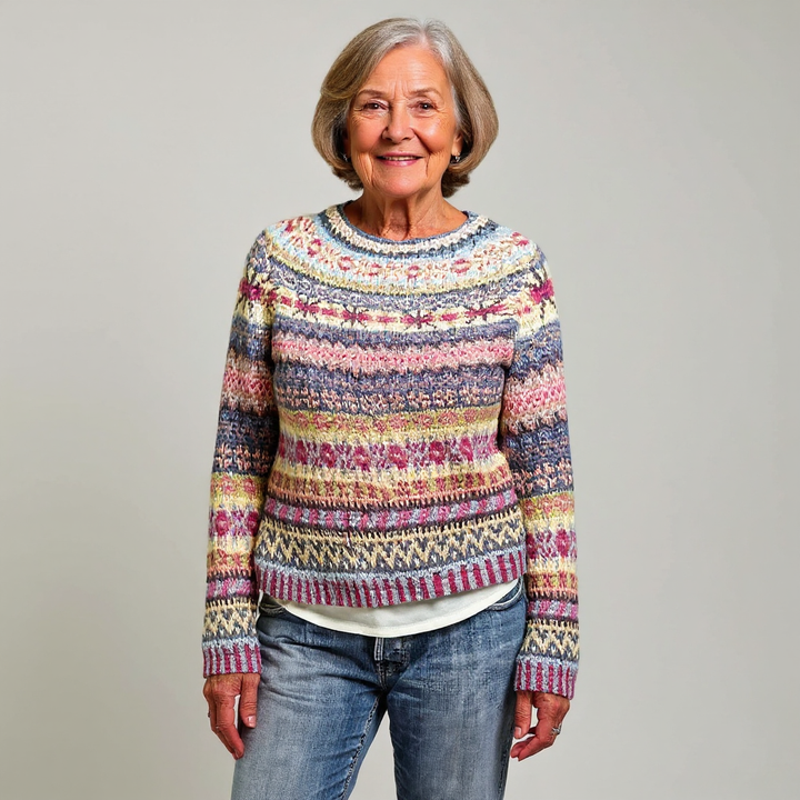 ROWAN - STRIPED FAIR ISLE KNIT SWEATER 2