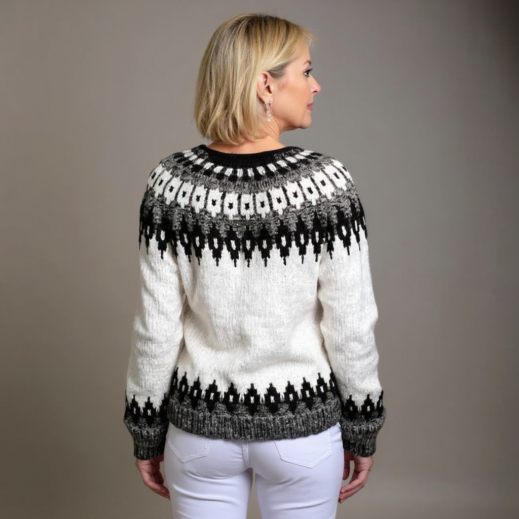 RUNA | WOMEN'S FAIR ISLE CARDIGAN SWEATER WOOL KNIT PATTERNED 2