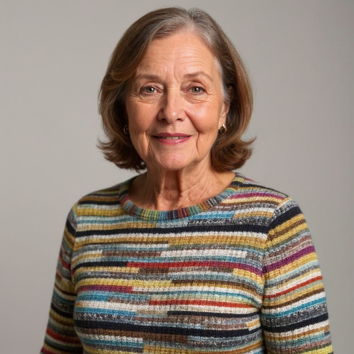 SAFFRON - STRIPED FAIR ISLE KNIT SWEATER 4