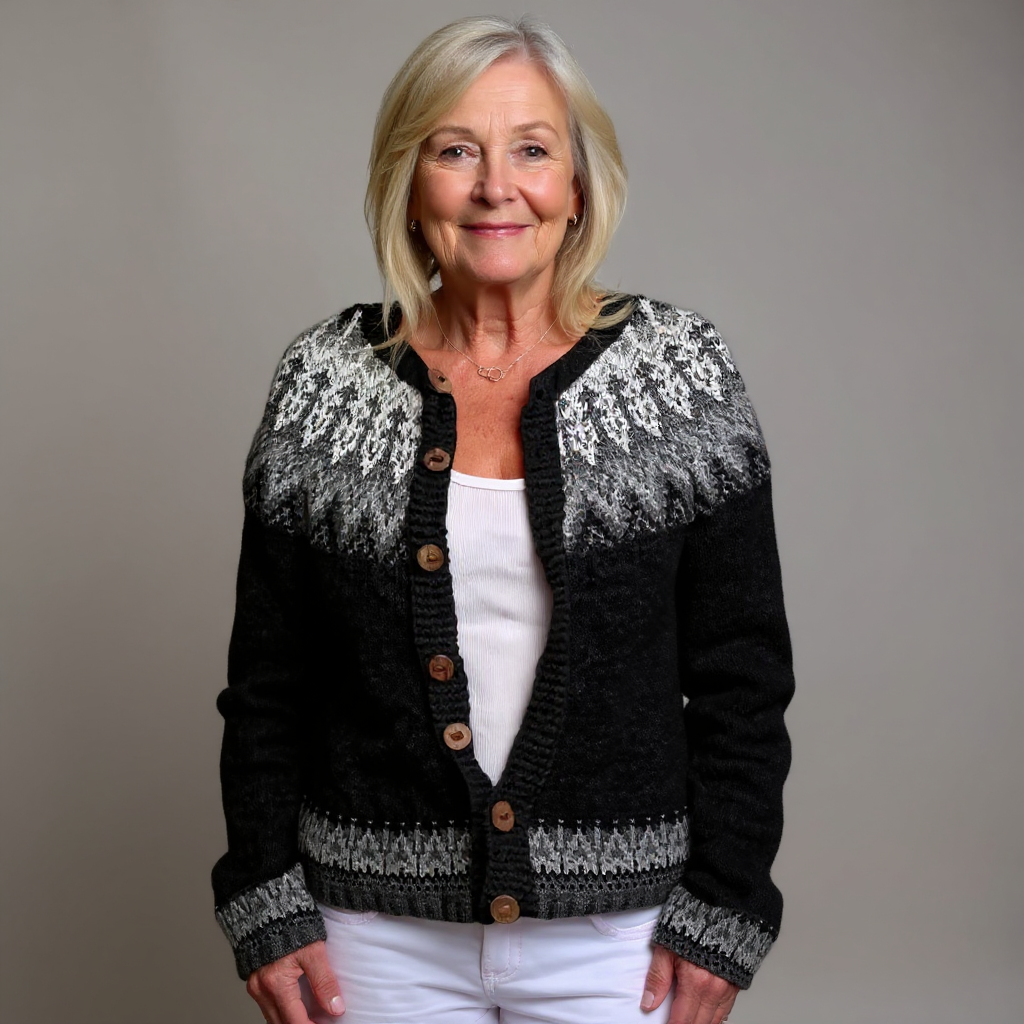 SAGA | WOMEN'S SNOWFLAKE FAIR ISLE CARDIGAN SWEATER CHRISTMAS KNIT 3