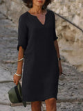 Emery | Women's Loose V-Neck Shift Dress