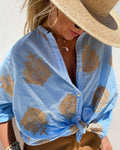 Brinley | Women's Embroidered Button-Up Blouse