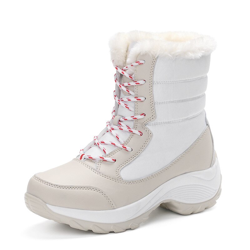Women's Fur Lined Lace Up Snow Boots – Detail View