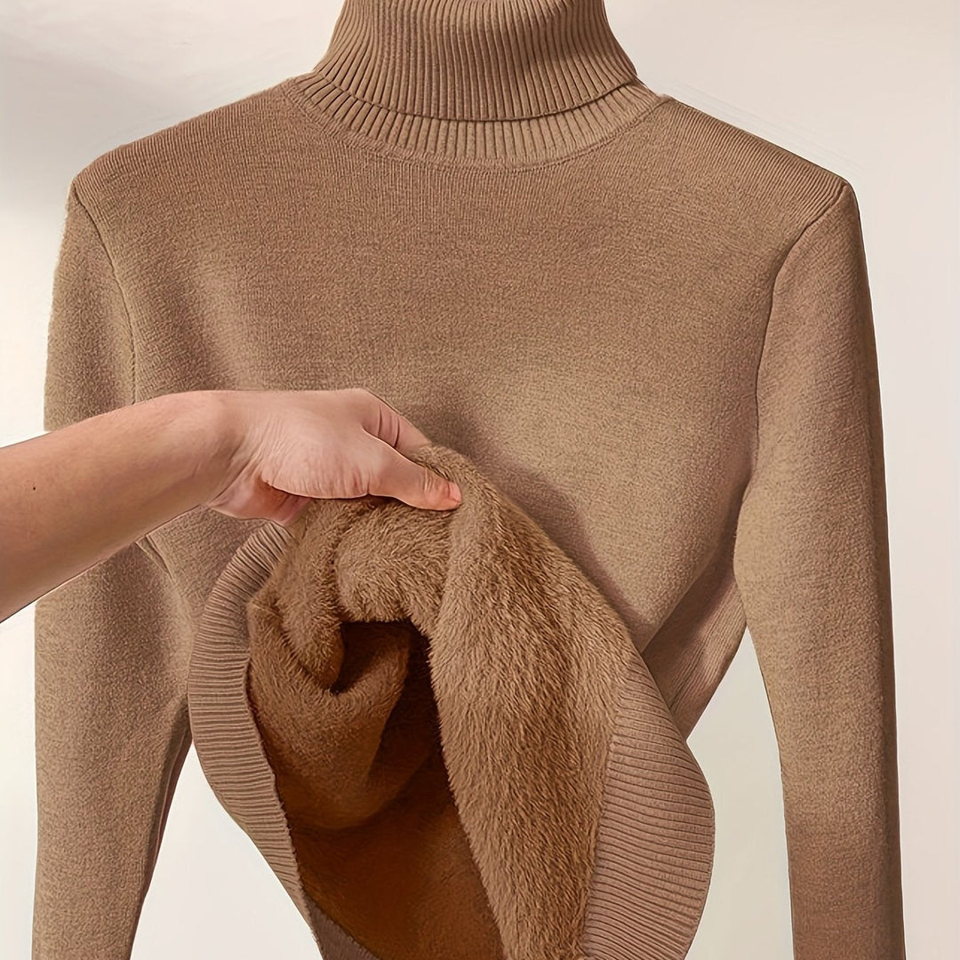 SELENA - FLEECE-LINED TURTLENECK SWEATER 1