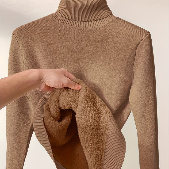 SELENA - FLEECE-LINED TURTLENECK SWEATER 1