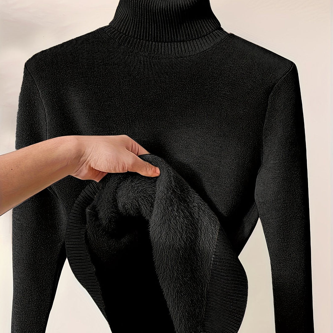 SELENA - FLEECE-LINED TURTLENECK SWEATER 2