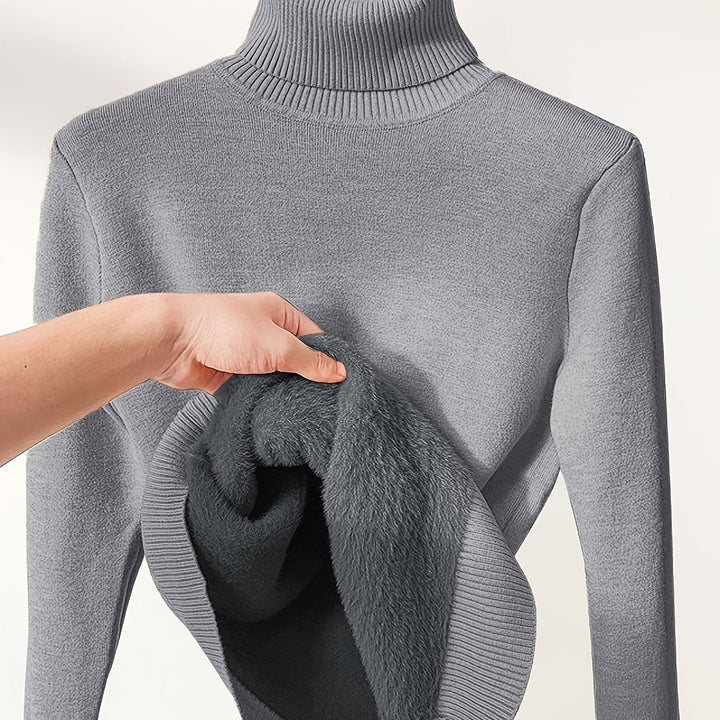 SELENA - FLEECE-LINED TURTLENECK SWEATER 4