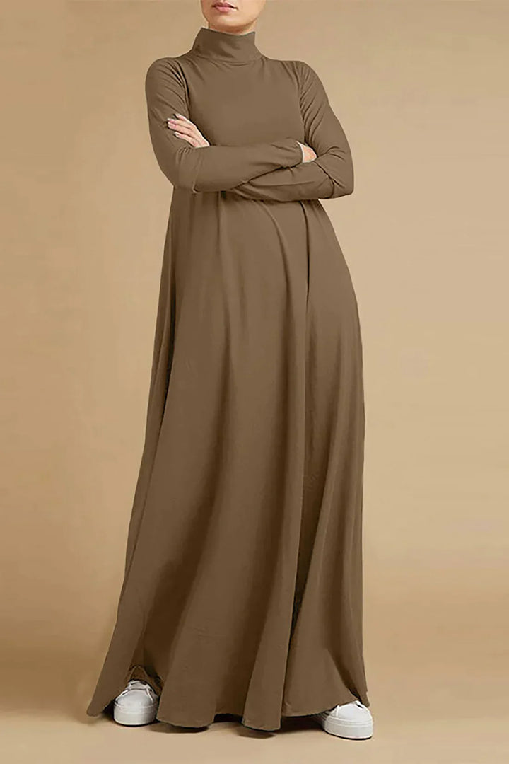 SERAPHINE - HIGH-NECK JERSEY MAXI DRESS 3