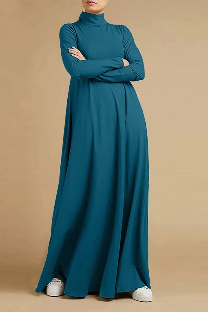 SERAPHINE - HIGH-NECK JERSEY MAXI DRESS 4