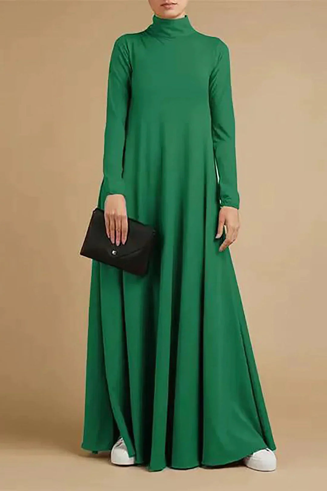 SERAPHINE - HIGH-NECK JERSEY MAXI DRESS 5