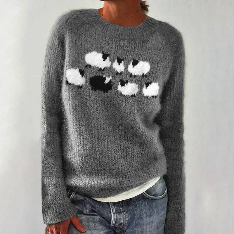 SIGNE | WOMEN'S SHEEP SWEATER KNIT NORDIC COZY PULLOVER 1