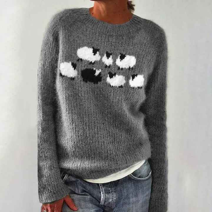 SIGNE | WOMEN'S SHEEP SWEATER KNIT NORDIC COZY PULLOVER 1