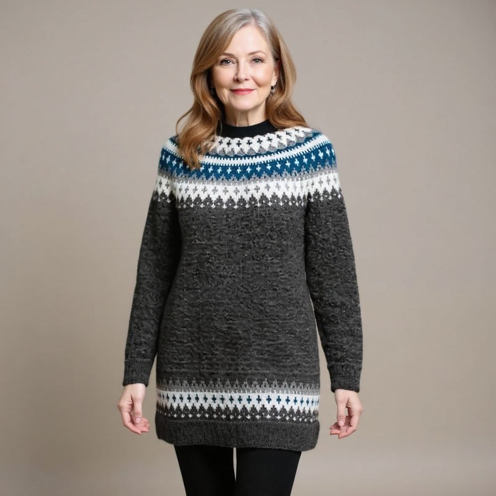 SIGRID | WOMEN'S FAIR ISLE TUNIC SWEATER NORDIC KNIT PULLOVER 2