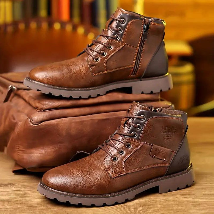 SILAS - ZIP DETAIL LEATHER DRESS BOOTS 1