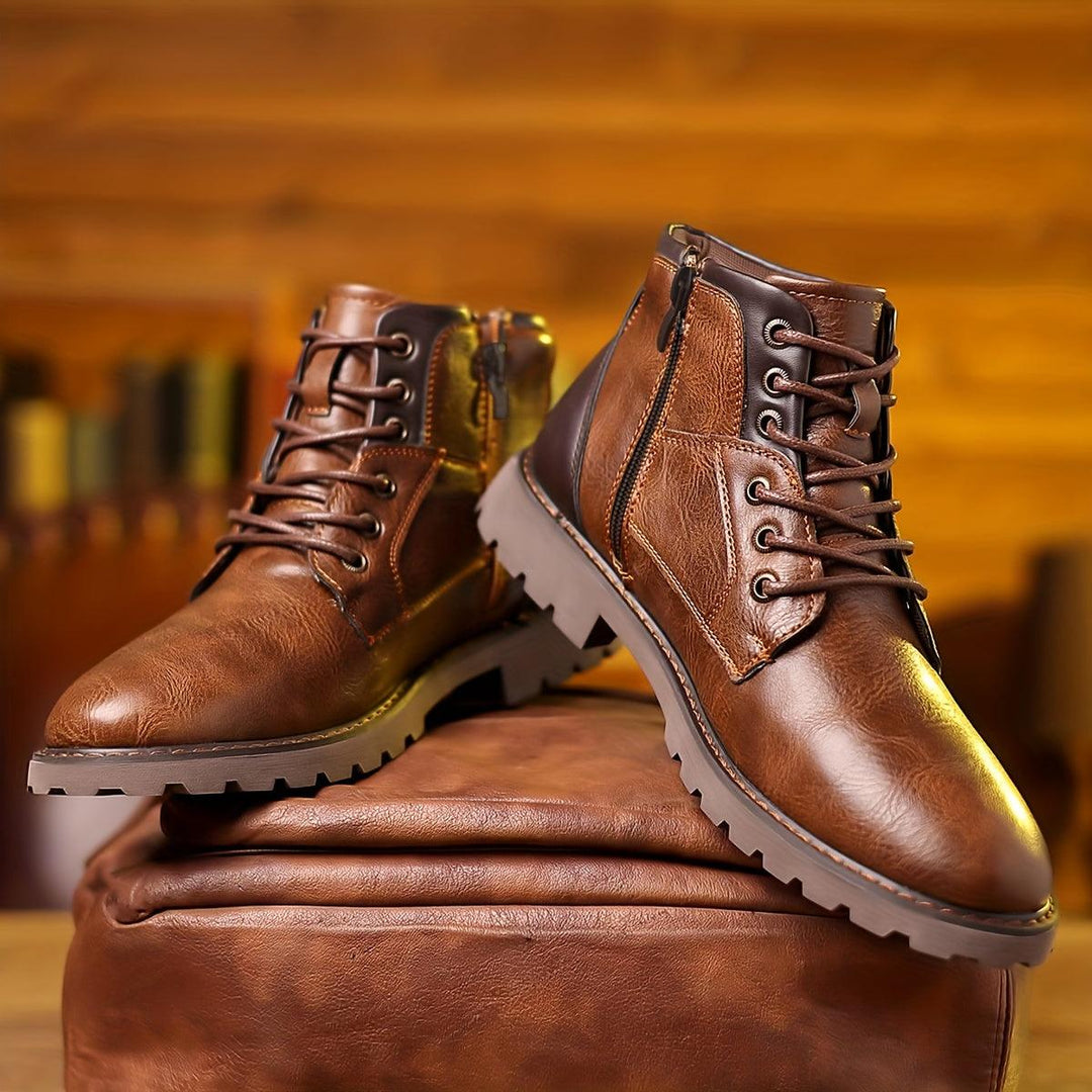 SILAS - ZIP DETAIL LEATHER DRESS BOOTS 3
