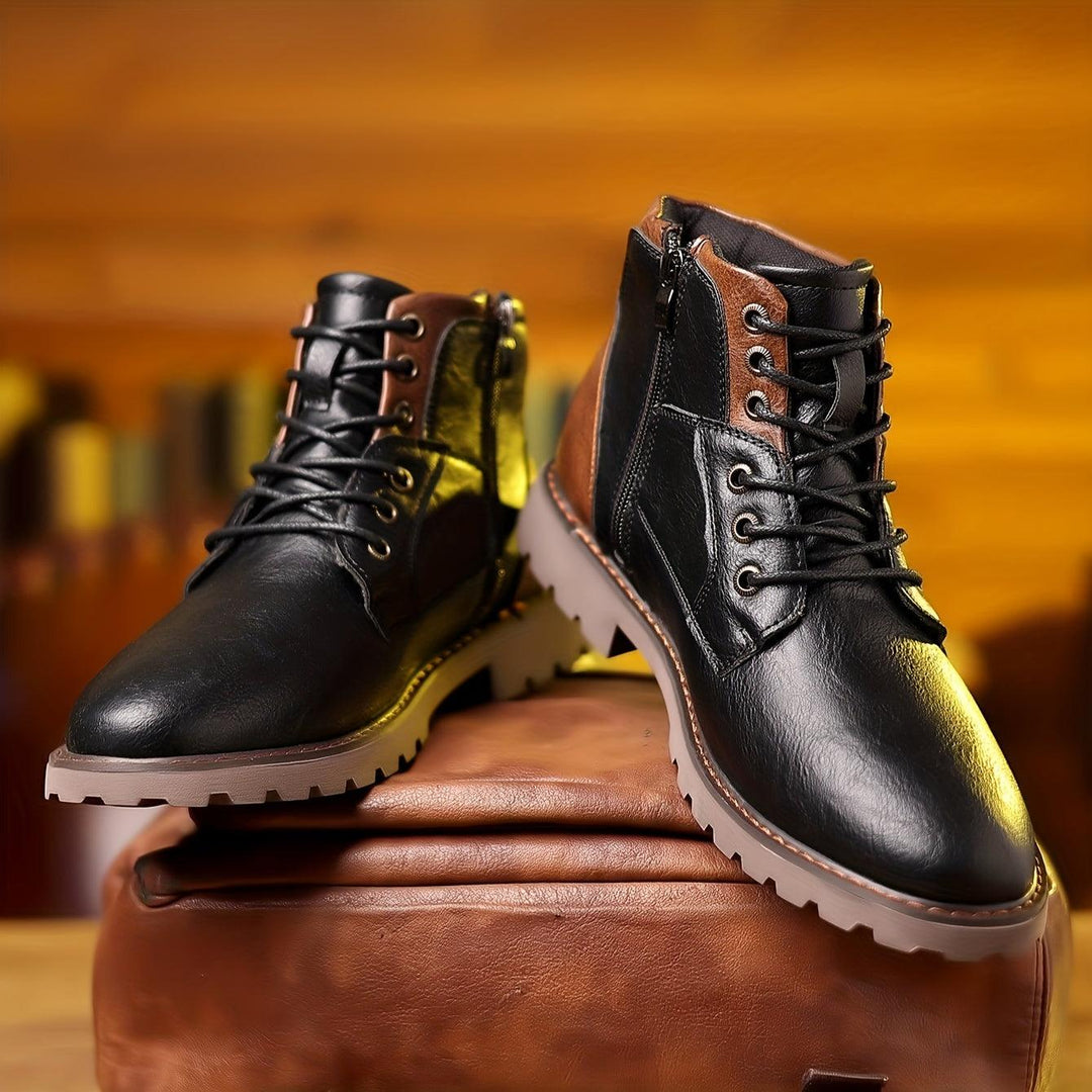 SILAS - ZIP DETAIL LEATHER DRESS BOOTS 4