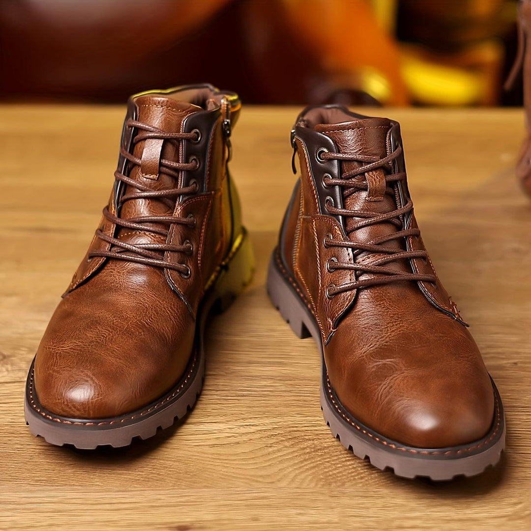 SILAS - ZIP DETAIL LEATHER DRESS BOOTS 5