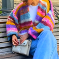 Solene | Women's Striped Chunky Knit Cardigan