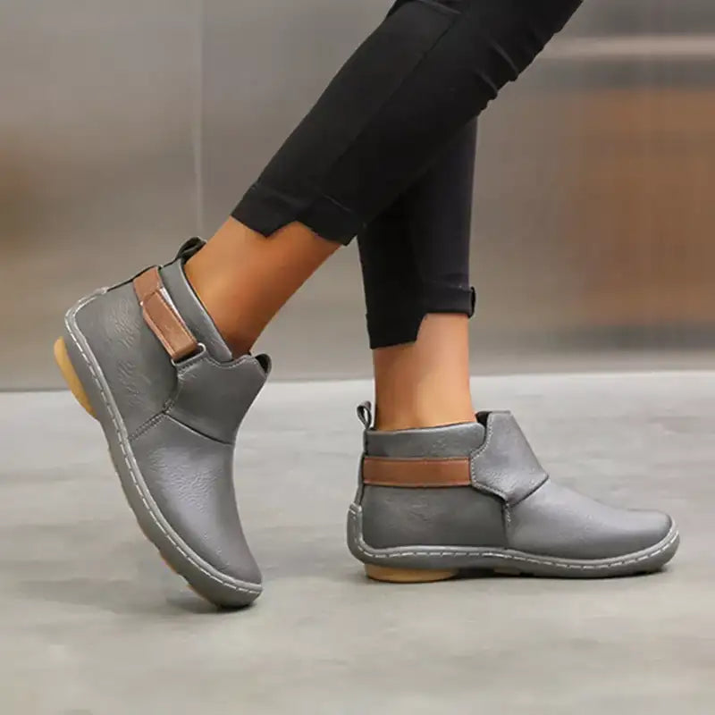 Women's Orthopedic Leather Ankle Boots – Detail View