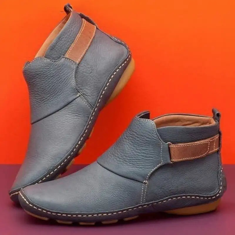 Women's Orthopedic Leather Ankle Boots – Gray