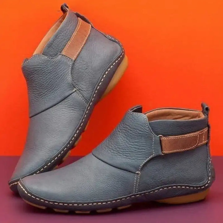 Women's Orthopedic Leather Ankle Boots – Gray