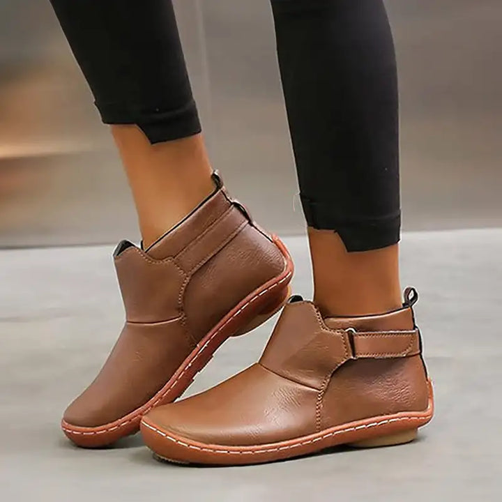 Women's Orthopedic Leather Ankle Boots – Detail View