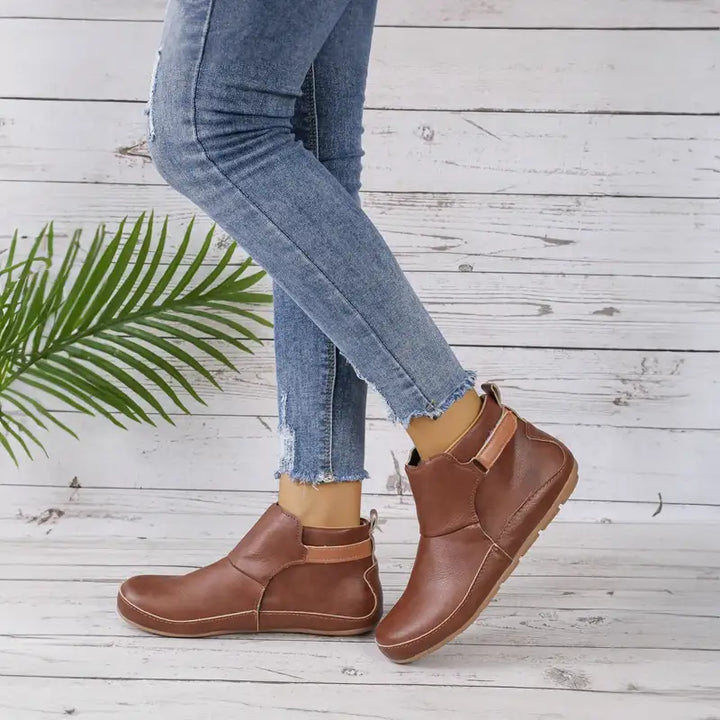 Women's Orthopedic Leather Ankle Boots – Detail View