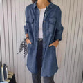 Shavonne | Women's Faux Denim Long Shirt Jacket