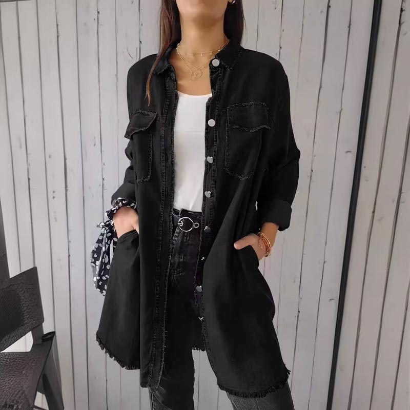 SHAVONNE – SHIRT DENIM WITH LAPEL JACKET