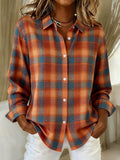 Women's Vintage Plaid Button Up Shirt