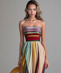 Aria | Women's Striped Strapless Maxi Dress