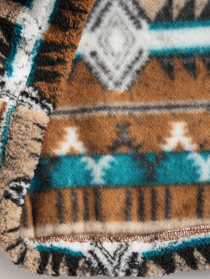 SYLVAIN | MEN'S AZTEC SHERPA QUARTER ZIP FLEECE PULLOVER 7