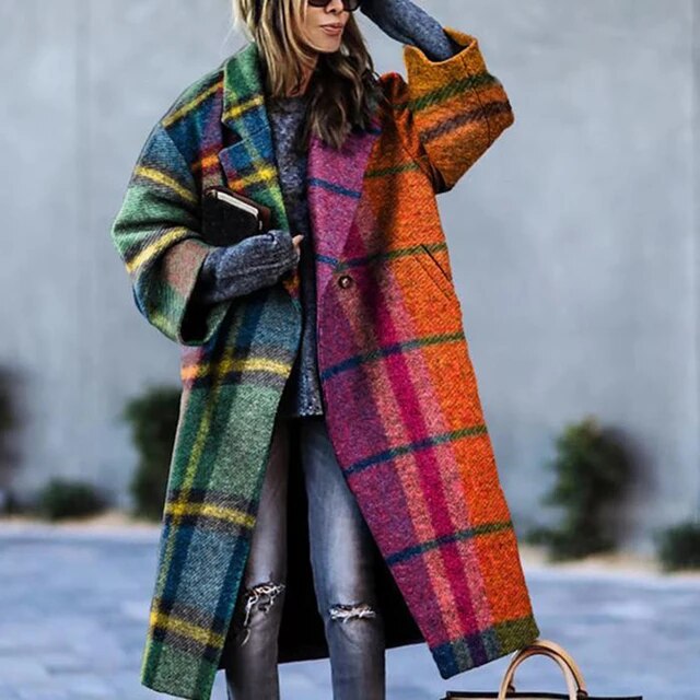 SYLVETTE | WOMEN'S PLAID WOOL COAT LONG WINTER OVERCOAT 1