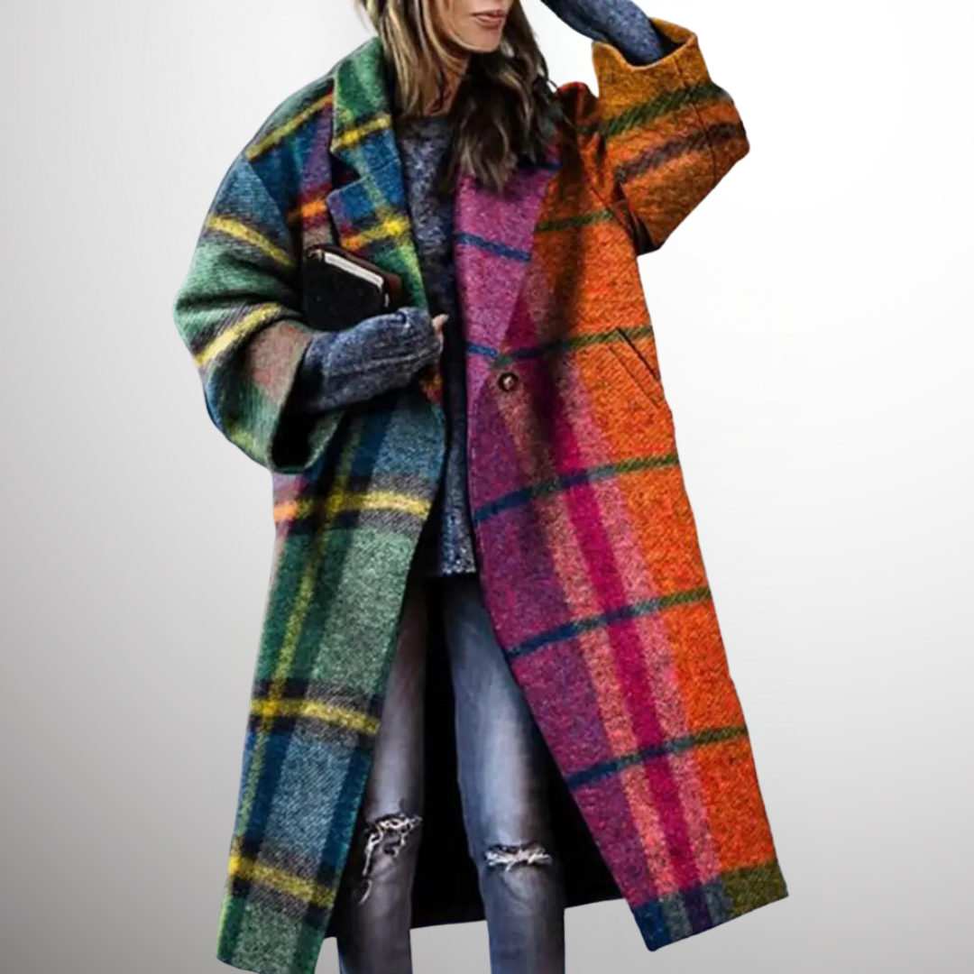 SYLVETTE | WOMEN'S PLAID WOOL COAT LONG WINTER OVERCOAT 3