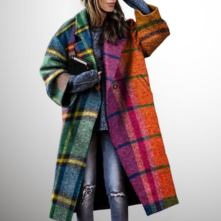 SYLVETTE | WOMEN'S PLAID WOOL COAT LONG WINTER OVERCOAT 3