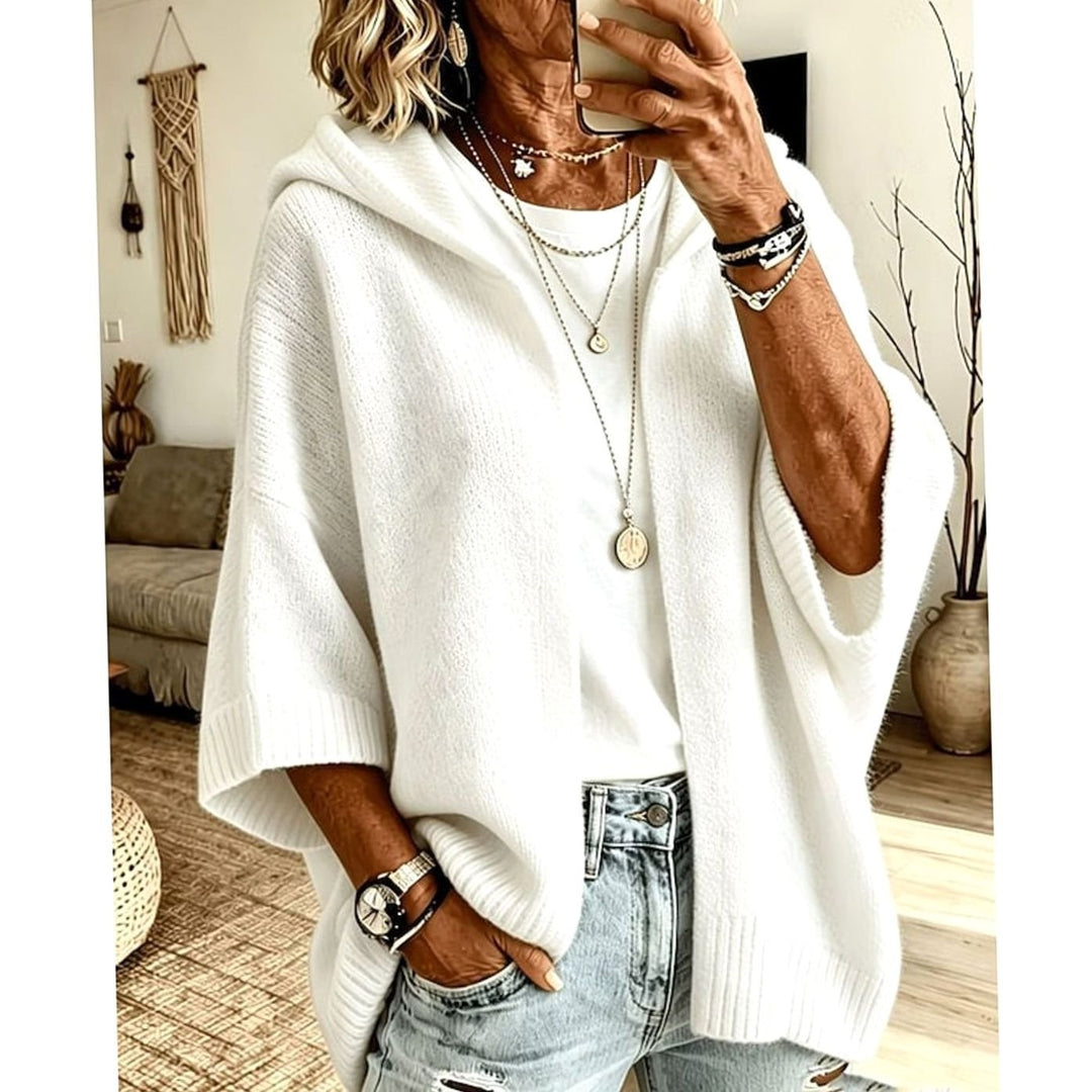 Women's Oversized Hooded Cardigan – White