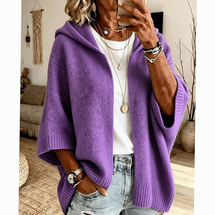 Women's Oversized Hooded Cardigan – Purple